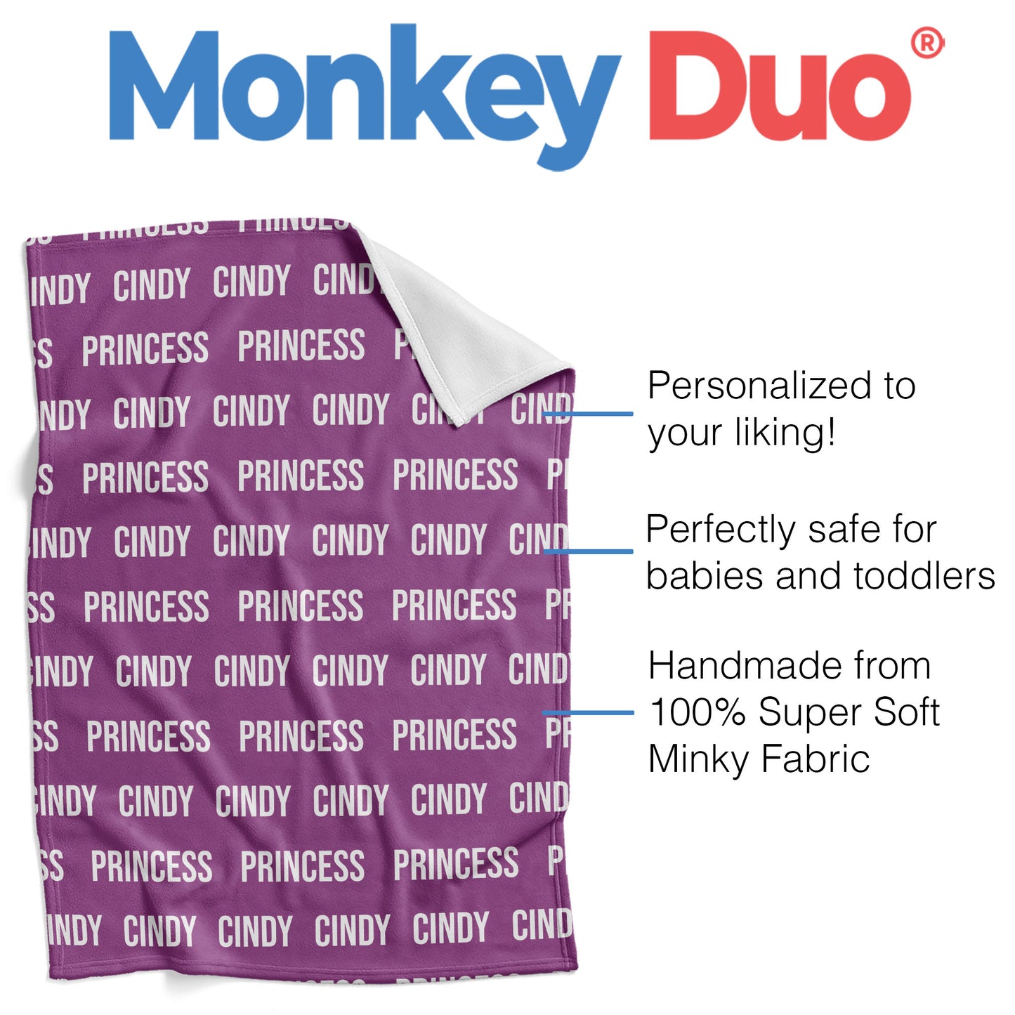 Personalized Baby Blanket - Purple Beet