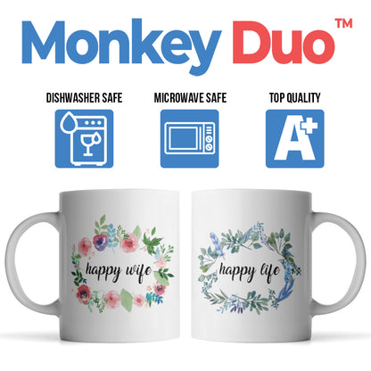 Happy Wife, Happy Life Mugs - Monkey Duo ®