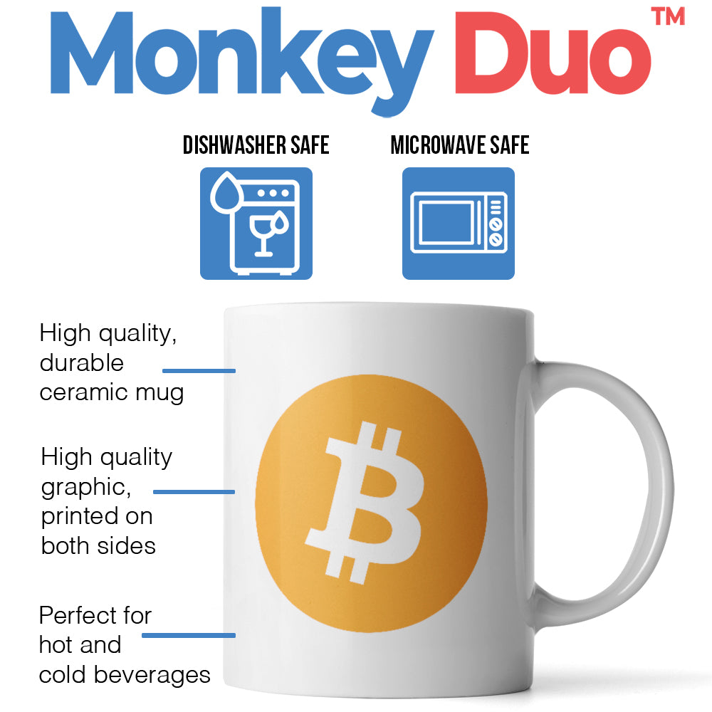 Bitcoin Logo Mug - Monkey Duo ®