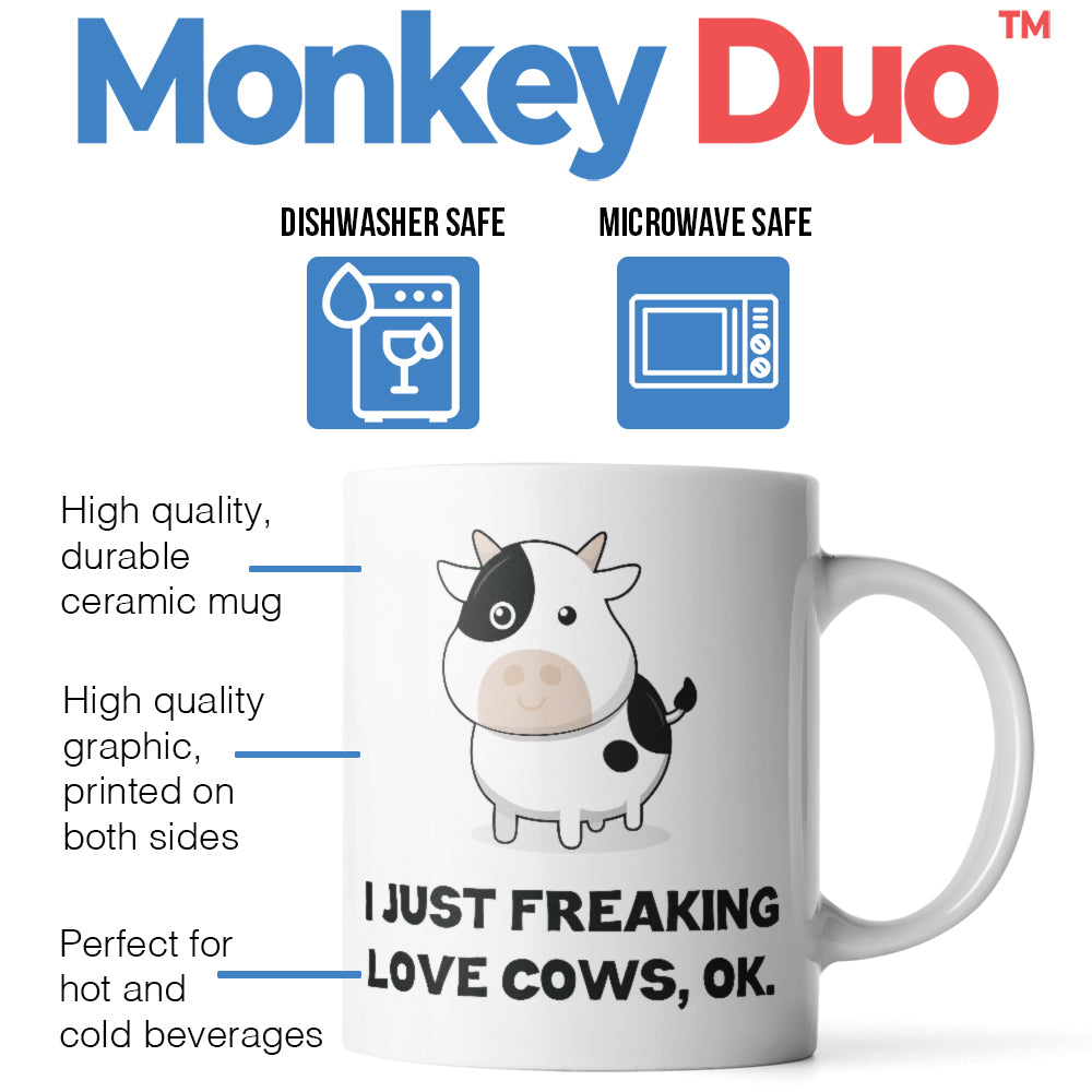 I Just Freaking Love Cows, Ok Mug - Monkey Duo ®