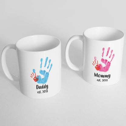 Mommy and Daddy Est. 2018 Mugs - Monkey Duo ®